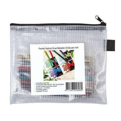 Gelschrijver Pentel K110 Dual medium metallic assorti blister à 8st