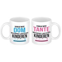 Trotse Oom en Tante mok van de grappigste en leukste kinderen - Cadeau beker set voor Oom en Tante   -