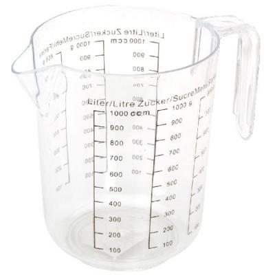 Maatbeker - 1 liter - transparant - kunststof - 13 x 15 cm Maatbeker - 1 liter - transparant - kunststof - 13 x 15 cm
