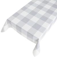 Bellatio Design Tafelzeil Gray Squares - wit/grijs geblokt - 140 x 175 cm - Rechthoekig - Buiten en