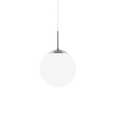 Hanglamp met opaalglazen kap E27 fitting &apos;Nordlux Cafe 15&apos; zilver