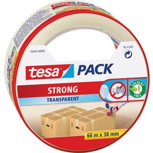 1x Tesa dozen afsluit tape transparant sterk 66 mtr x 38 mm