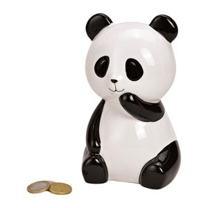 Dieren spaarpot zwarte/witte panda 15 cm