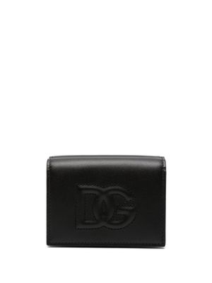 Dolce & Gabbana portefeuille en cuir à logo embossé - Noir