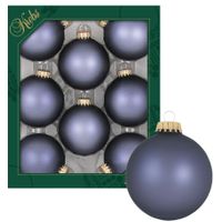 Kerstballen - 8x stuks - blauw/velvet stone blue - 7 cm - glas   -