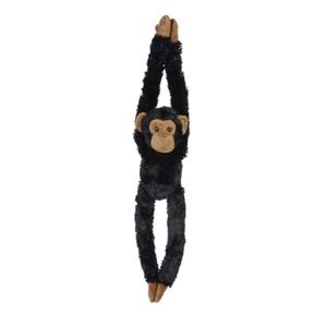 Pluche zwarte chimpansee knuffel - 65 cm - Apen jungle dieren knuffels - Klittenband handjes