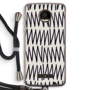 Marrakech Zigzag: Motorola Moto Z Force Transparant Hoesje met koord