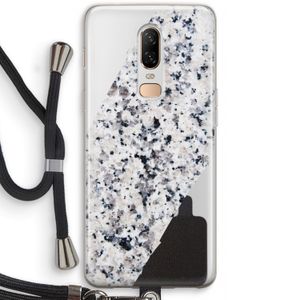 Gespikkelde marmer: OnePlus 6 Transparant Hoesje met koord