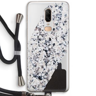 Gespikkelde marmer: OnePlus 6 Transparant Hoesje met koord
