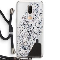 Gespikkelde marmer: OnePlus 6 Transparant Hoesje met koord