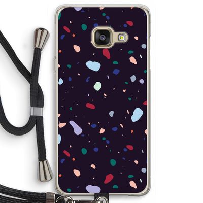 Dark Rounded Terrazzo: Samsung Galaxy A3 (2016) Transparant Hoesje met koord