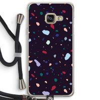 Dark Rounded Terrazzo: Samsung Galaxy A3 (2016) Transparant Hoesje met koord