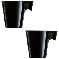 Set van 8x stuks lungo koffie/espresso bekers zwart