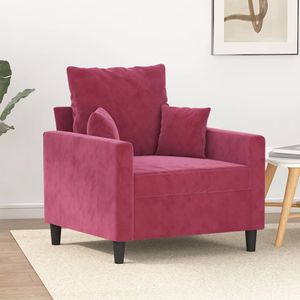 Fauteuil 60 cm fluweel wijnrood