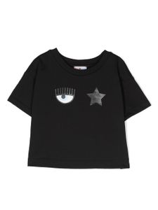 Chiara Ferragni Kids t-shirt en coton à imprimé Eyelike - Noir