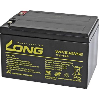 Loodaccu KungLong WP15-12NSE-M Loodvlies (AGM) 15 Ah 12 V 1 stuk(s) Loodaccu KungLong WP15-12NSE-M Loodvlies (AGM) 15 Ah 12 V 1 stuk(s)
