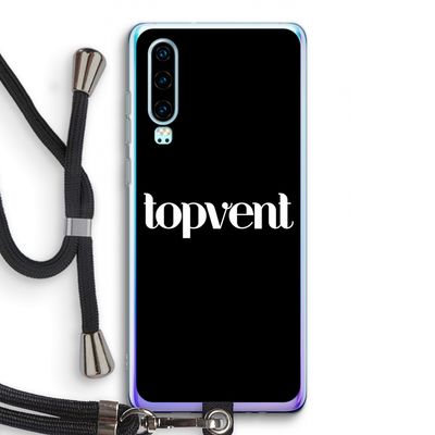 Topvent Zwart: Huawei P30 Transparant Hoesje met koord