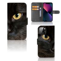 iPhone 13 Mini | Telefoonhoesje | Met pasjeshouder | Zwarte Kat