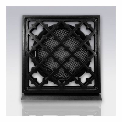 Weckx Deurrooster Retro Vierkant Aansluiting 12,5 cm - Zwart