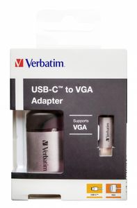 Verbatim 49145 USB-C Adapter [1x USB-C stekker - 1x VGA-bus] Zilver (mat) 0.10 m