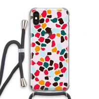 Colored Giraffe: iPhone XS Transparant Hoesje met koord