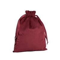 Cadeauzakje/opbergzakje met trekkoord - velvet - rood - 24 x 17 cm