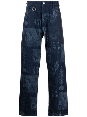 Études Studio jean droit Side Batia Suter à détail de logo - Bleu