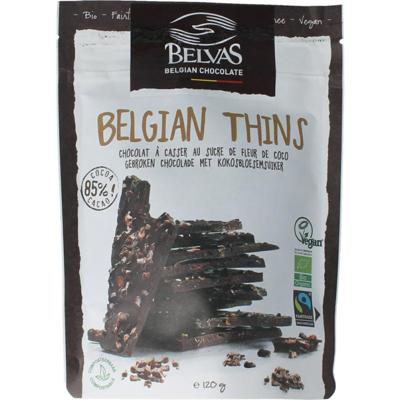 Belvas Thins dark 85% met kokosbloesemsuiker bio