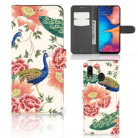 Telefoonhoesje met Pasjes voor Samsung Galaxy A30 Pink Peacock - thumbnail