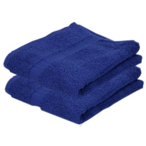 2x Luxe handdoeken blauw 50 x 90 cm 550 grams