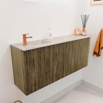 Toiletmeubel Mondiaz Joya Dlux | 101.6 cm | Meubelkleur Dusk | Faye wastafel Ostra Wasbak Links | 1 kraangat