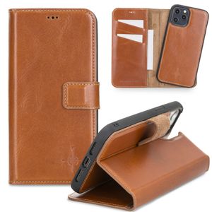 NorthLife - iPhone 12 Pro Max - Lederen Afneembare 2-in-1 bookcase hoes - Cognac