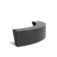 Keerwand + zitrand aluminium 200 x 50 cm buitenbocht