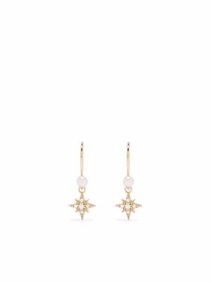Mizuki petites boucles d'oreilles en or 14ct ornées de diamants
