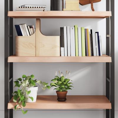 Wandschap 80x40x(2-6) cm behandeld massief eikenhout lichtbruin