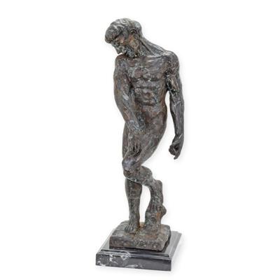 A BRONZE SCULPTURE OF ADAM
