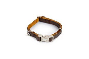 Beeztees soft touch - halsband hond - bruin - 25-40x1,5 cm