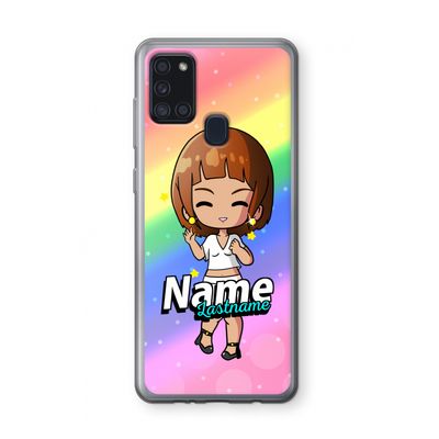Chibi Maker vrouw: Samsung Galaxy A21s Transparant Hoesje