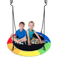 Nestschommel met Meerkleurige Ledverlichting 8 Lichtmodi Kinderschommel voor Buiten en Binnen Hangschommel Kleurrijk