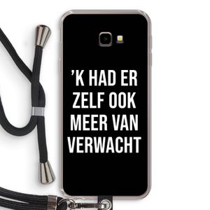 Meer verwacht - Zwart: Samsung Galaxy J4 Plus Transparant Hoesje met koord