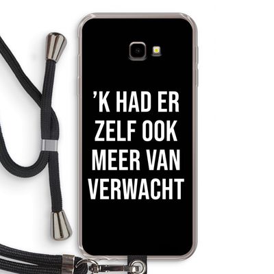 Meer verwacht - Zwart: Samsung Galaxy J4 Plus Transparant Hoesje met koord