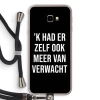 Meer verwacht - Zwart: Samsung Galaxy J4 Plus Transparant Hoesje met koord