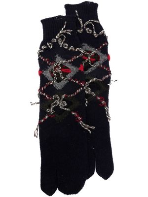 Maison Margiela chaussettes Tabi en maille - Bleu