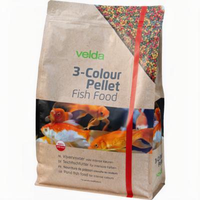 Velda 3-Kleuren Pellet Visvoer 5000ml - Kleurbevorderende Korrels, GMO-vrij