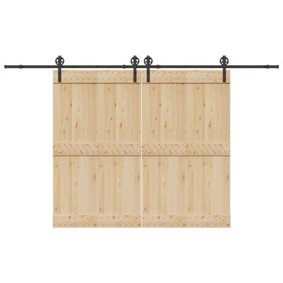 Doos met onderdelen voor schuifdeur 366 cm staal zwart