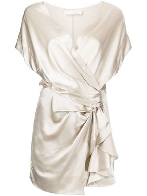 Michelle Mason robe courte à détails drapés - Or