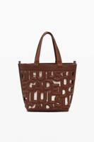 Kleine tas met geperforeerde letters - BROWN - U