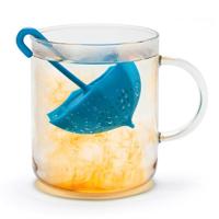 2 PC'S siliconen paraplu recycling thee filter drinken gebruiksvoorwerpen tool (blauwe en blauwe handvat)