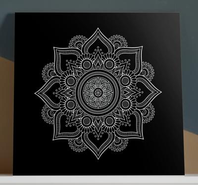 Canvas schilderij mandala Zwart en wit