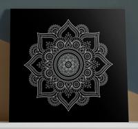 Canvas schilderij mandala Zwart en wit